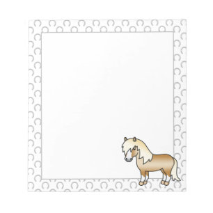 Palomino Shetlandpony Cute Cartoon Illustratie Notitieblok