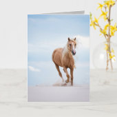 Palomino Stallion in het Dunes Horse-Wenskaart Kaart (Gele Bloem)