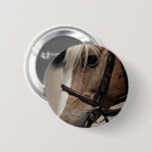 Palominopaard in Bridle Ronde Button 5,7 Cm (Voorkant /achterkant)