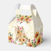 Palominopaard met zonnebloemen en roze bloemen bedankdoosjes (Achterkant)