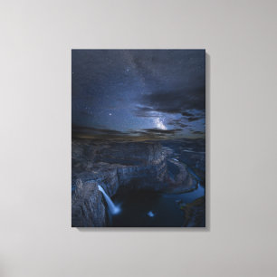 Palouse Falls Park & Melkweg   Staat Washington Canvas Afdruk