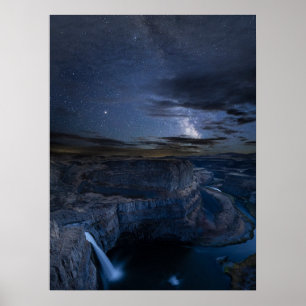 Palouse Falls Park & Melkweg Staat Washington Poster