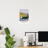 Palouse Falls State Park Washington Retro Poster (Thuiskantoor)