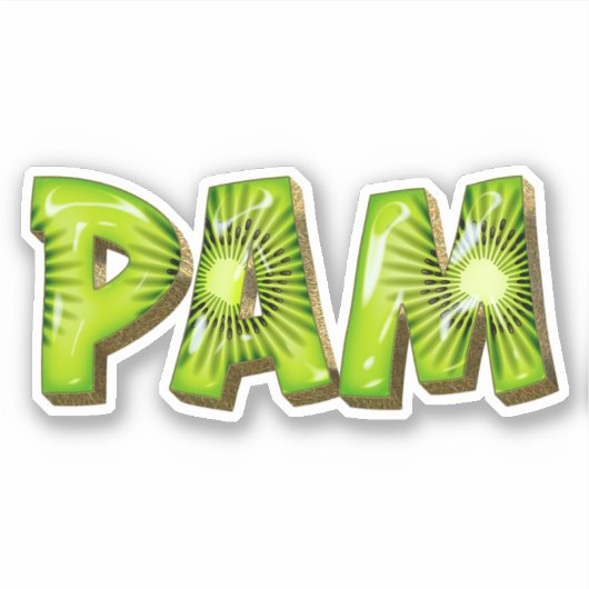 Pam Name Kiwi Design Aufkleber Sticker (Voorkant)