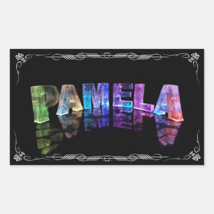 Pamela - de naam Pamela in 3D lichten (foto Rechthoekige Sticker