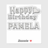Pamela Happy Birthday Autocollants (Feuille)