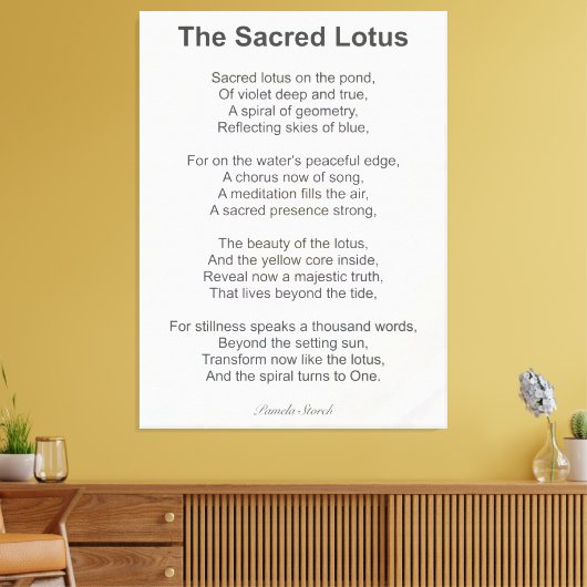 Pamela Storch - Het Heilige Lotus Gedicht Canvas Afdruk (Insitu (Woonkamer))
