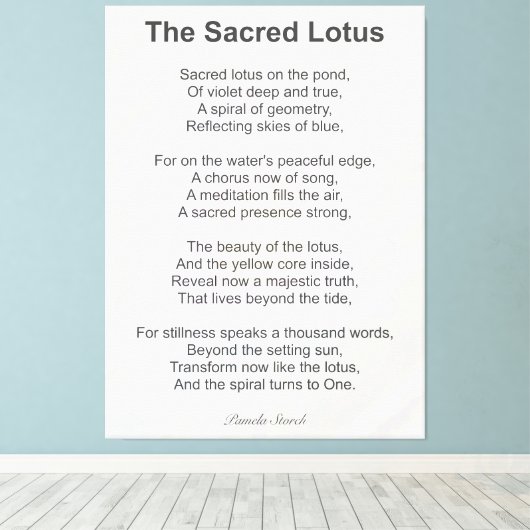Pamela Storch - Het Heilige Lotus Gedicht Canvas Afdruk (Insitu (Houten vloer))