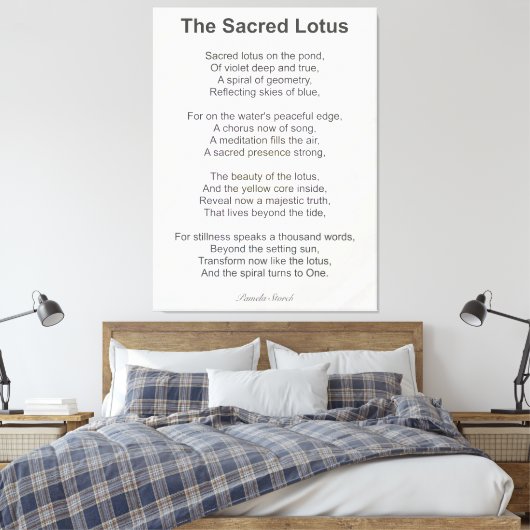 Pamela Storch - Het Heilige Lotus Gedicht Canvas Afdruk (Insitu (Slaapkamer))