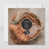 Pampa en panier Boho neutre faire-part de grossess (Devant)