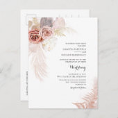 Pampagras Bloemen Terracotta Gedroogde Palmen Brui Uitnodiging Briefkaart (Voorkant / Achterkant)