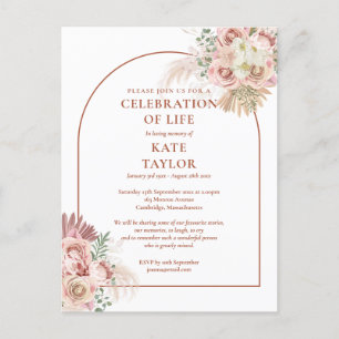 Pampagras Boog Levensviering Funeral Briefkaart