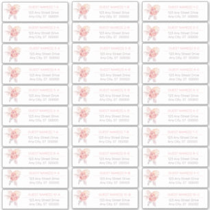 pampagras   Pink Roses Guest Address List Stick Sticker