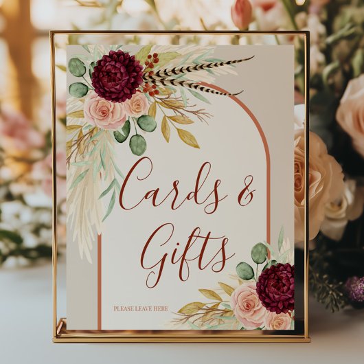 Pampagras Rustieke Boho Terracotta Kaart En Cadeau Poster