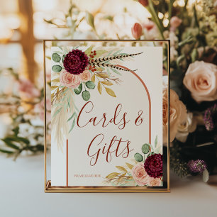 Pampagras Rustieke Boho Terracotta Kaart En Cadeau Poster