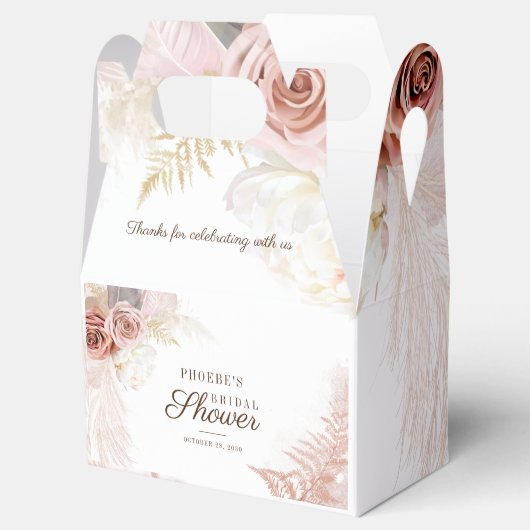 Pampagras Terracotta Palmen Bruidsdiner Bedankdoosjes (Geopend)