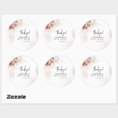 Pampagras Terracotta Script Bruidsdiner Ronde Sticker (Vel)