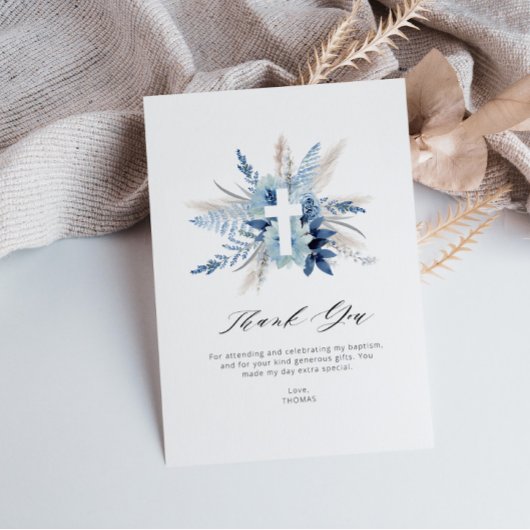 Pampas bloemendoop bedankje kaart