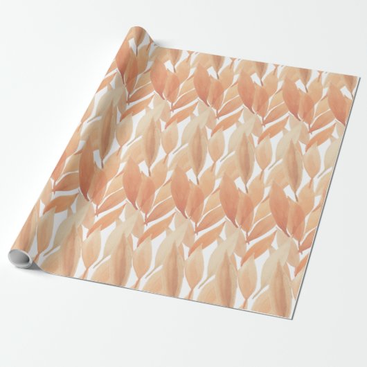 Pampas Blush Foliage Waterverf Pastel Tones Cadeaupapier (Uitgerold)