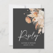 pampas bohème noir herbe moderne RSVP (Devant)