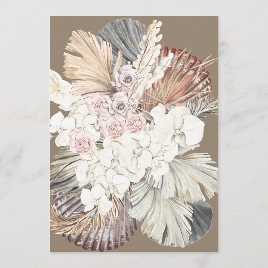 Pampas Boho Beach Baby shower Shell Invitation (Dos)