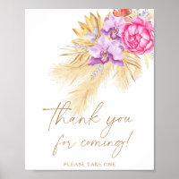 Pampas boho grass - Merci pour venir Poster