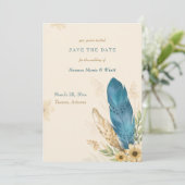 Pampas Boho Save the Date Aankondiging (Staand voorkant)