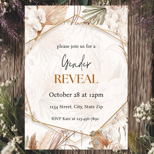 Pampas Boho Tonale Chaude Sexe Révéler Invitation