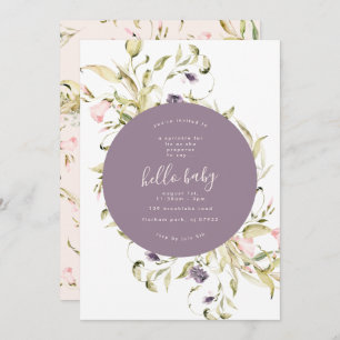 Pampas Boho Wildflower Botanisch Hallo Baby shower Kaart