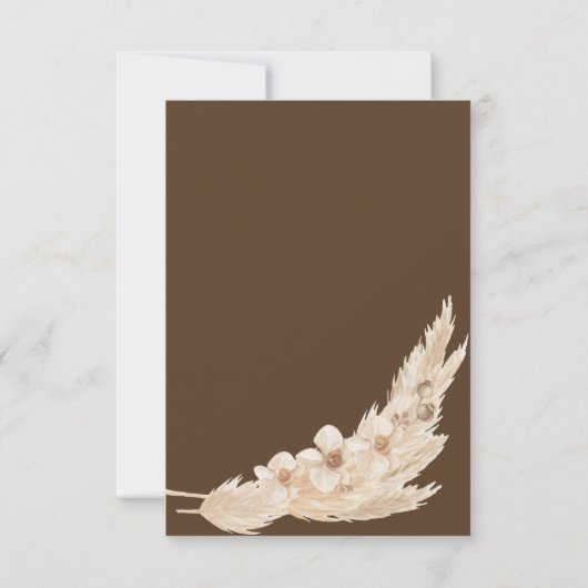 Pampas Brown Carte de remerciements d'ours en pelu (Dos)