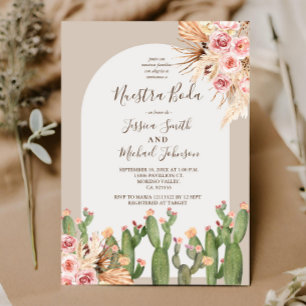Pampas Cactus Desert Wedding Kaart