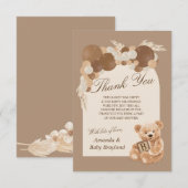 Pampas Carte de remerciements d'ours en peluche (Devant / Derrière)