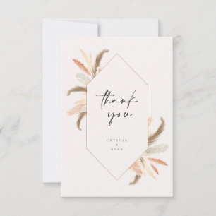 Pampas Carte de remerciements Gold Crystal Mariage