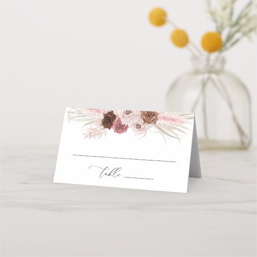 Pampas Dusty Pink Flower Folded Wedding (Voorkant)