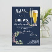 Pampas en Eucalyptus Bubble & Brews Couples Kaart (Staand voorkant)