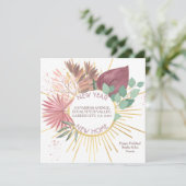 Pampas en Eucalyptus krans vakantie verhuizen Aankondiging (Staand voorkant)