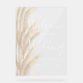 Pampas été herbe aquarelle mariage bienvenue (Recto)