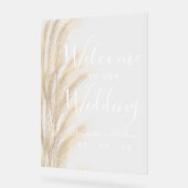 Pampas été herbe aquarelle mariage bienvenue (Angle)