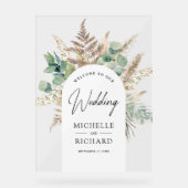 Pampas Eucalyptus Arche de Mariage Bienvenue (Recto)