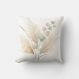 Pampas & Eucalyptus Boho Minimalistische Botanisch Kussen
