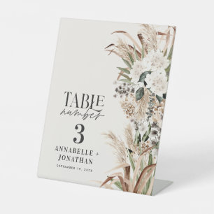 Pampas eucalyptus elegant bruiloft reclamebord met voetstuk