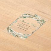 Pampas Eucalyptus Krans Trouwen Save the Date Acryl Uitnodigingen (Laagn)