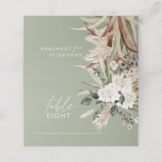 Pampas eucalyptus sage green modern rustige bruilo (Buitenkant ongevouwen)