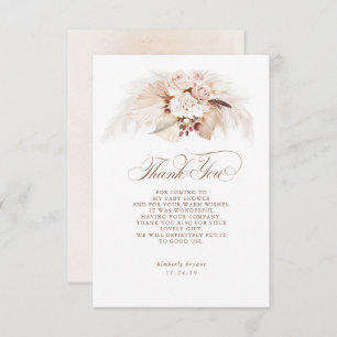 Pampas exotique Grass Baby shower Floral Merci