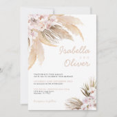 Pampas Faire-part de mariage boho beige (Devant)