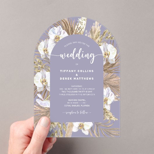 Pampas Faire-part de mariage d'arche en herbe (In situ (ordinateur de poche))