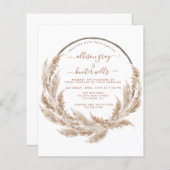 Pampas Floral Wedding Invitation (Voorkant / Achterkant)