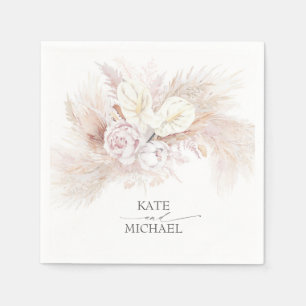 Pampas Gras Anthuriums Elegant Tropisch Servet