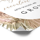 Pampas Gras Baby Succulent Baby Shower Bord Poster (Hoek)