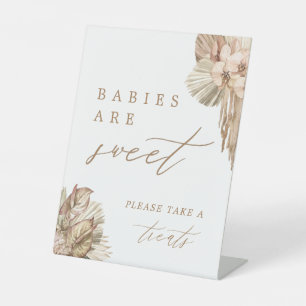Pampas Gras Babys Zijn Schattig Neem Een Treatjes Reclamebord Met Voetstuk
